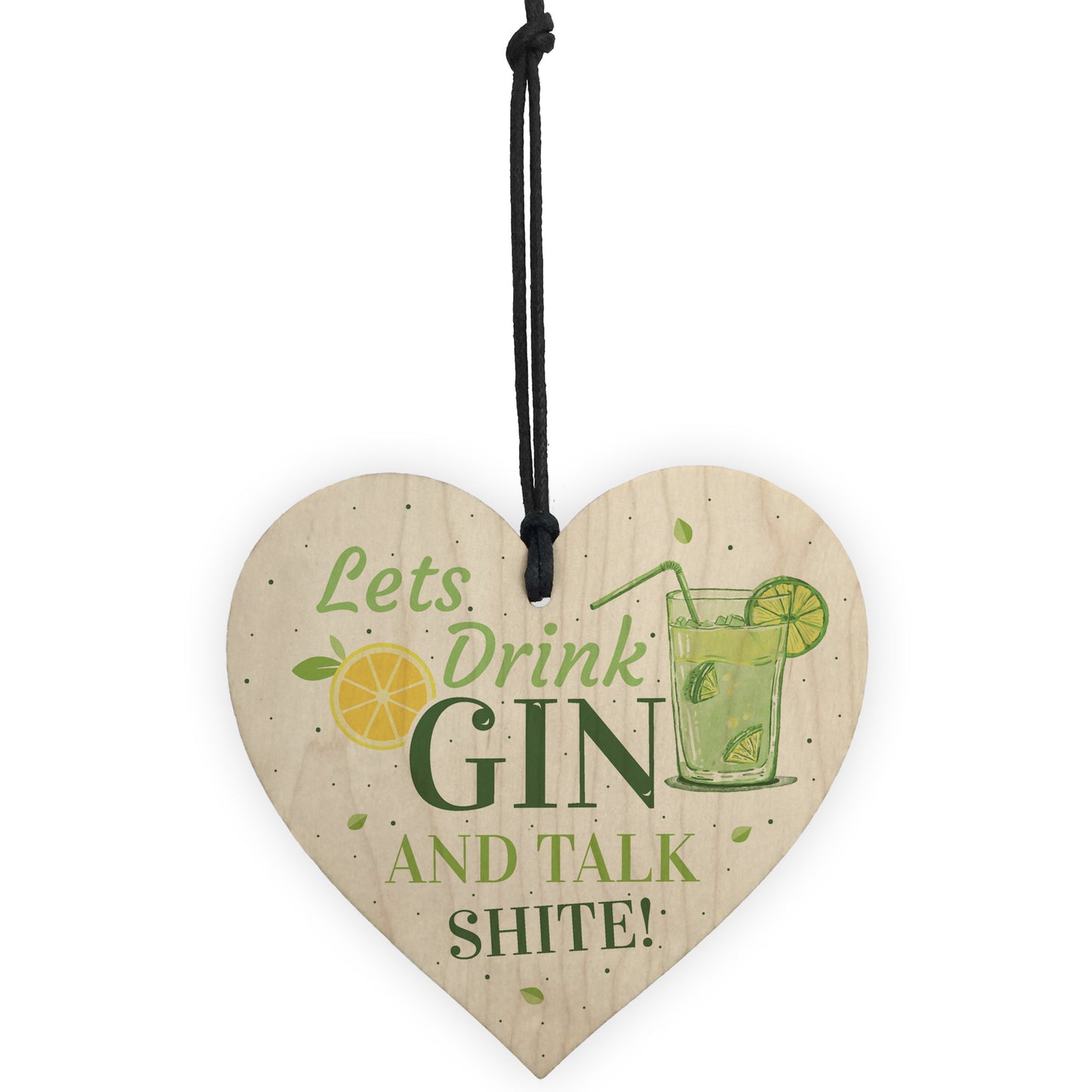 Drink Gin Novelty Handmade Wood Heart Alcohol Friendship Gift