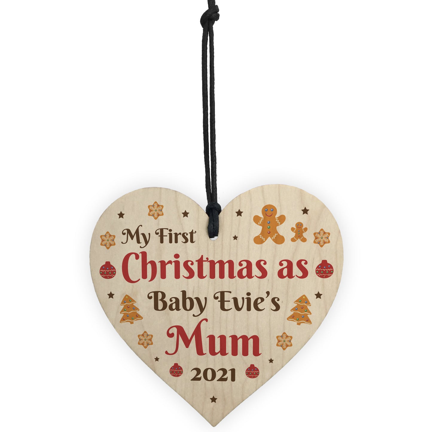 First Christmas As A Mum Wood Tree Decoration Newborn Gifts