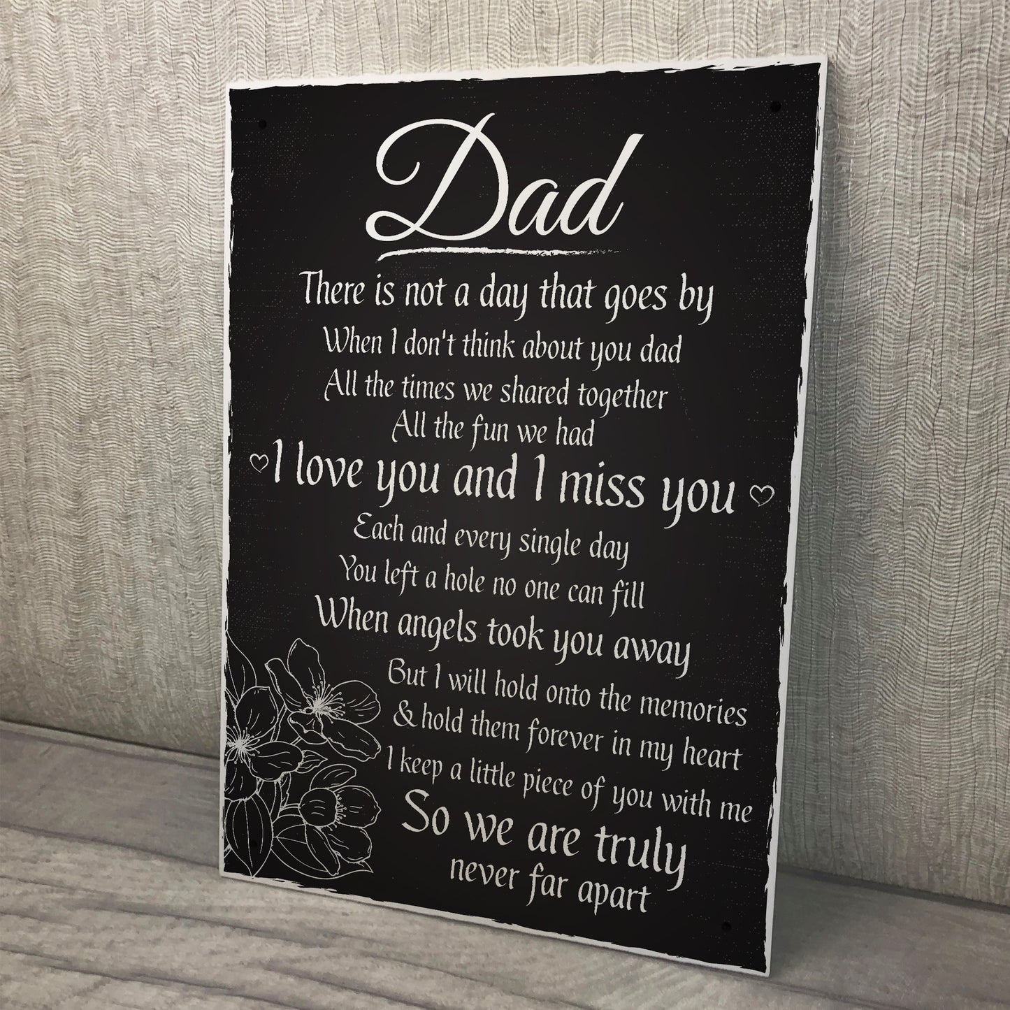 Love Miss You Dad Memorial Grave Plaque Father's Day Daddy Gift