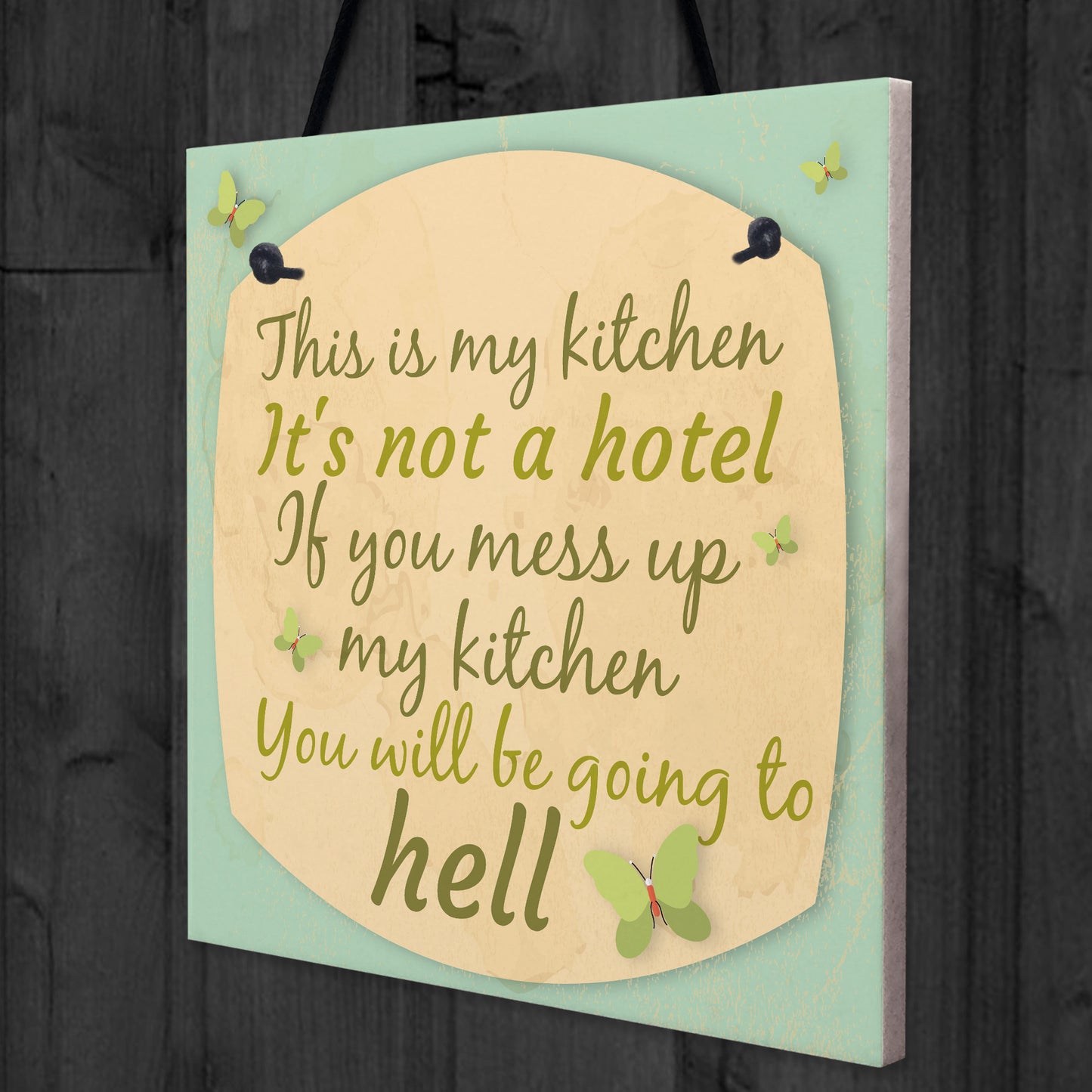 Shabby Chic Humorous This Is My Kitchen Plaque Wall Vintage Sign