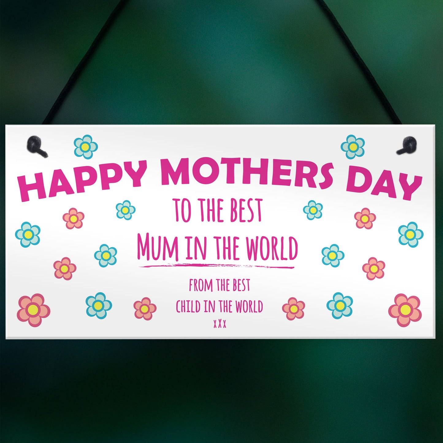 Mothers Day Best Mum in the World Cheeky Funny Gift Sign