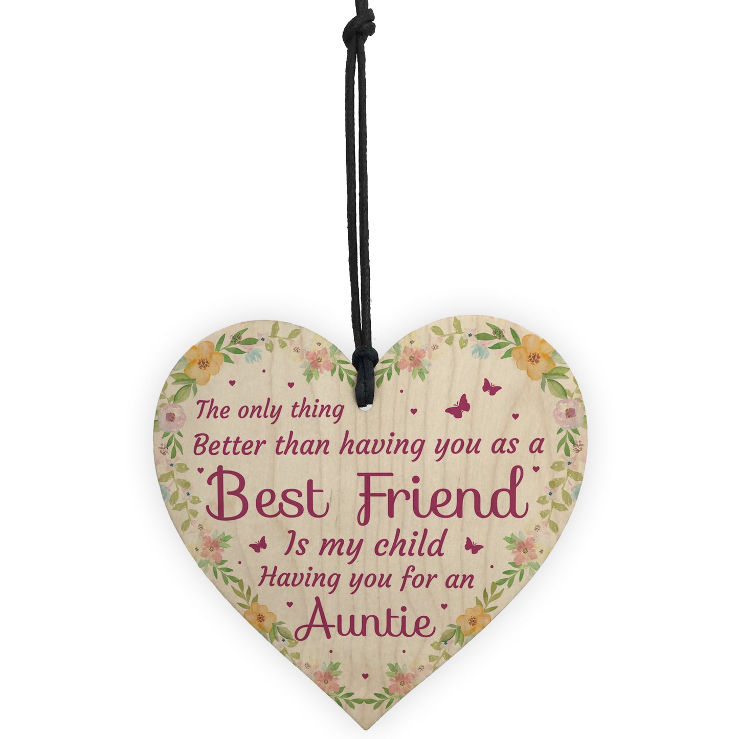 Best Friend Gifts Childs Auntie Gifts Wood Heart Sign Christmas