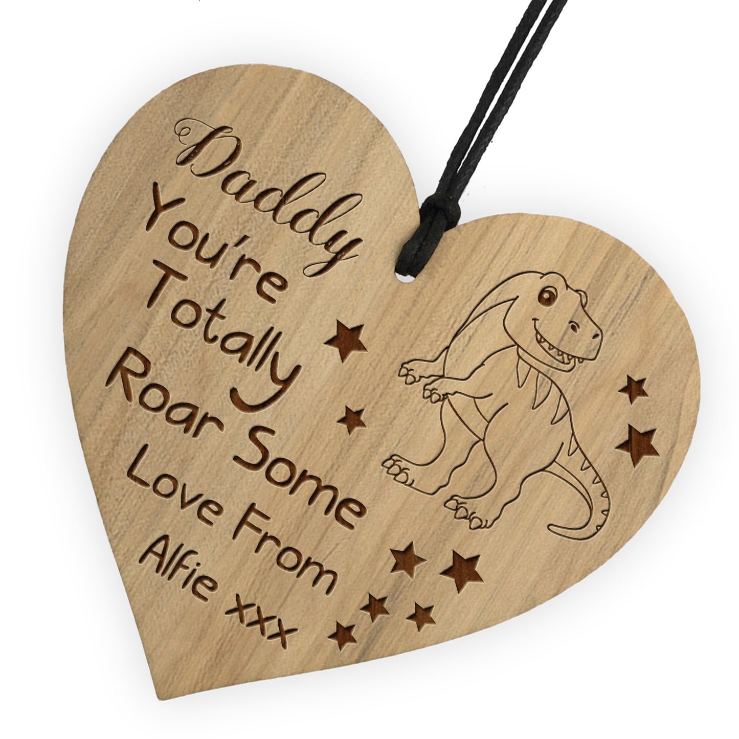 Daddy You Are Roarsome Engraved Heart Personalised Fathers Day