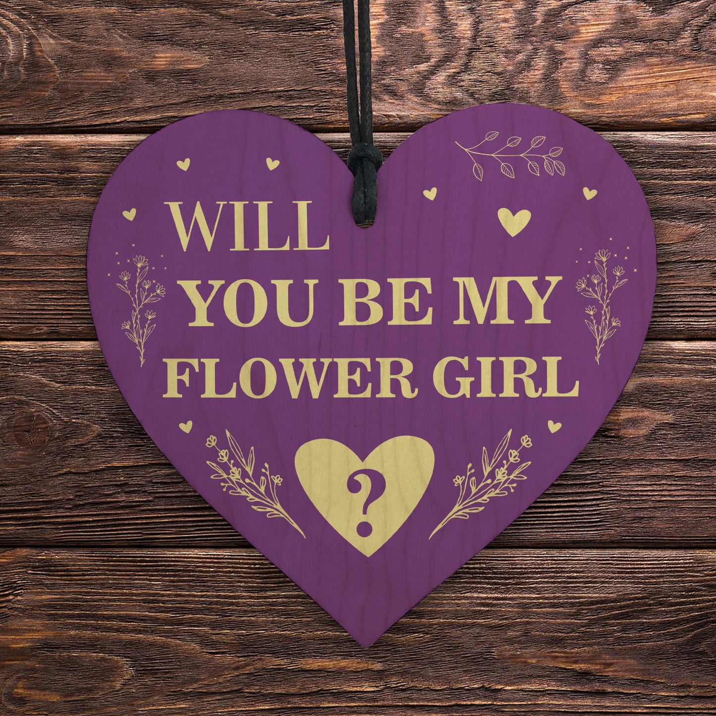 Will You be my Flower Girl? Wood Heart Proposal Wedding Gift