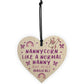 Novelty Nanny Gift For Birthday Christmas Wood Heart Unicorn