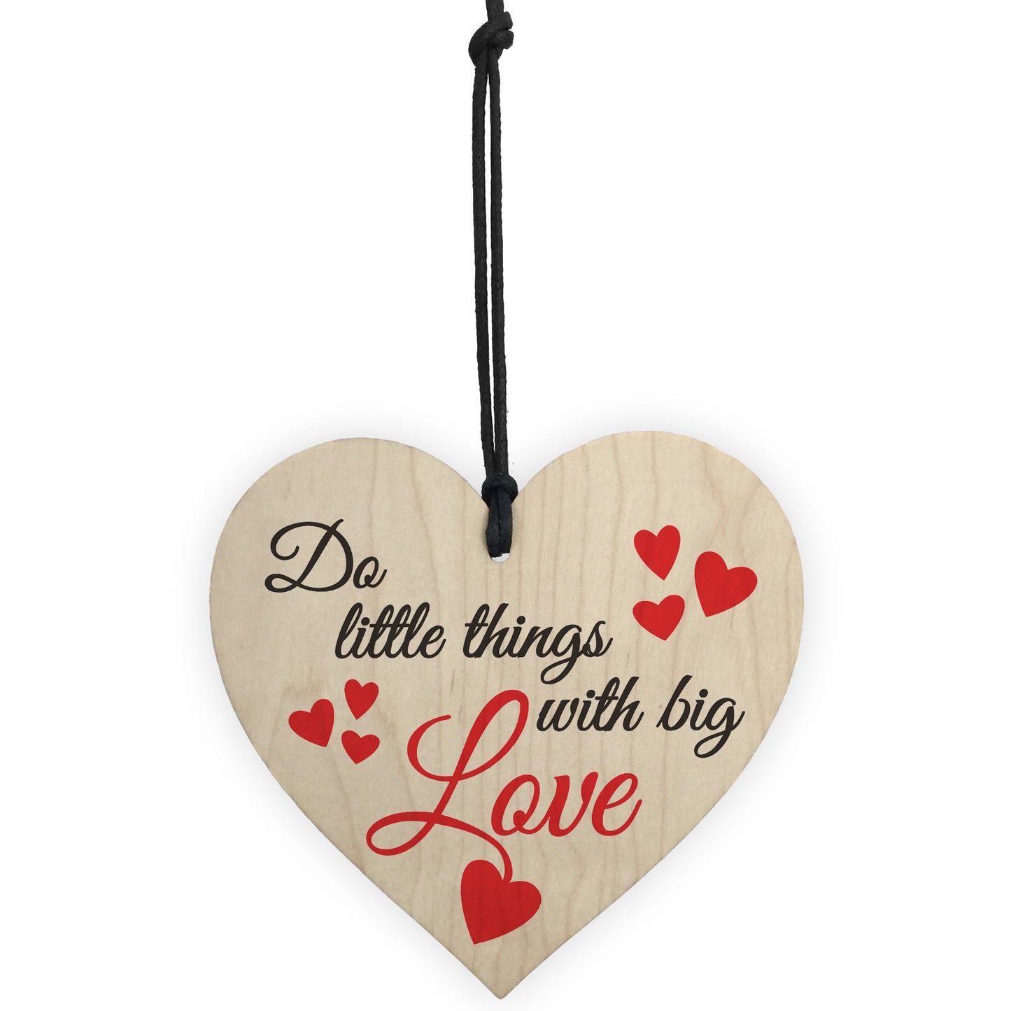 Little Things Big Love Wooden Hanging Heart Plaque