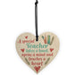 Handmade Wooden Hanging Heart Plaque Teacher Gift Thank You