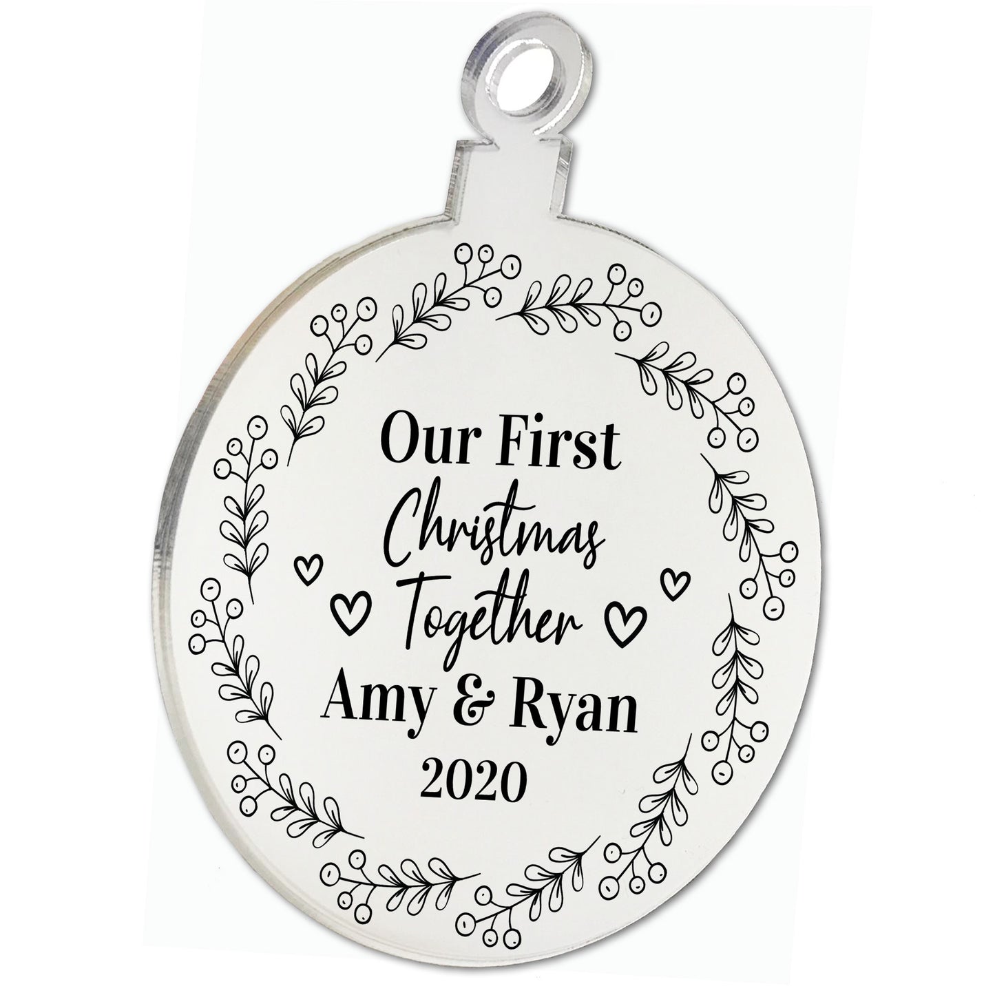 Our First Christmas Together Engraved Bauble Personalised