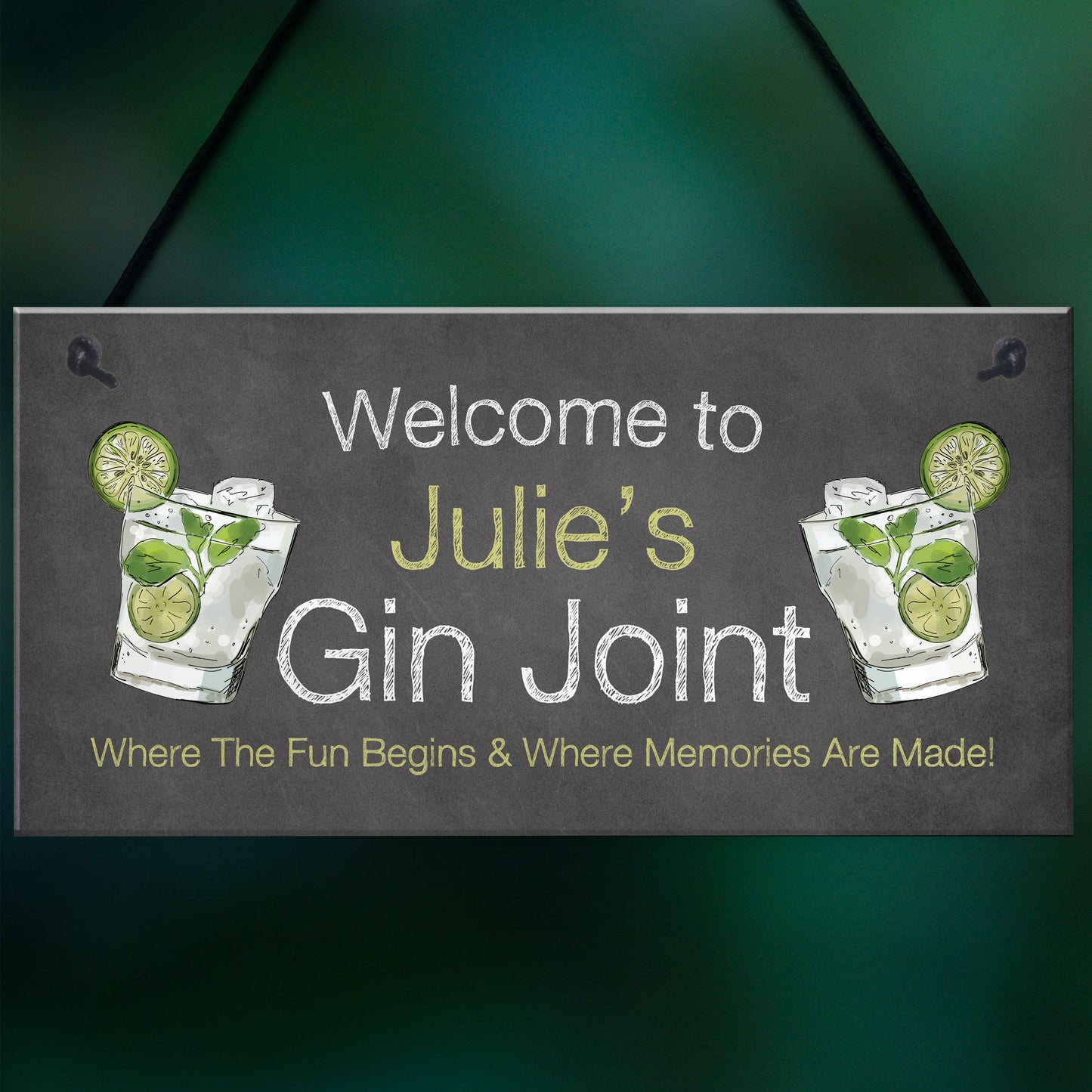 Gin Joint Hanging Sign Gin Bar Garden Summerhouse Shed Sign