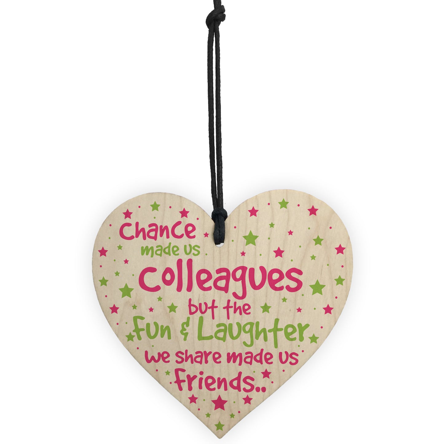 Chance Made Us Colleague Wooden Heart Fun Leaving Gift Thank You