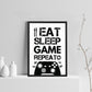 Boys Bedroom Decor Framed Gaming Print For Wall Gaming Sign