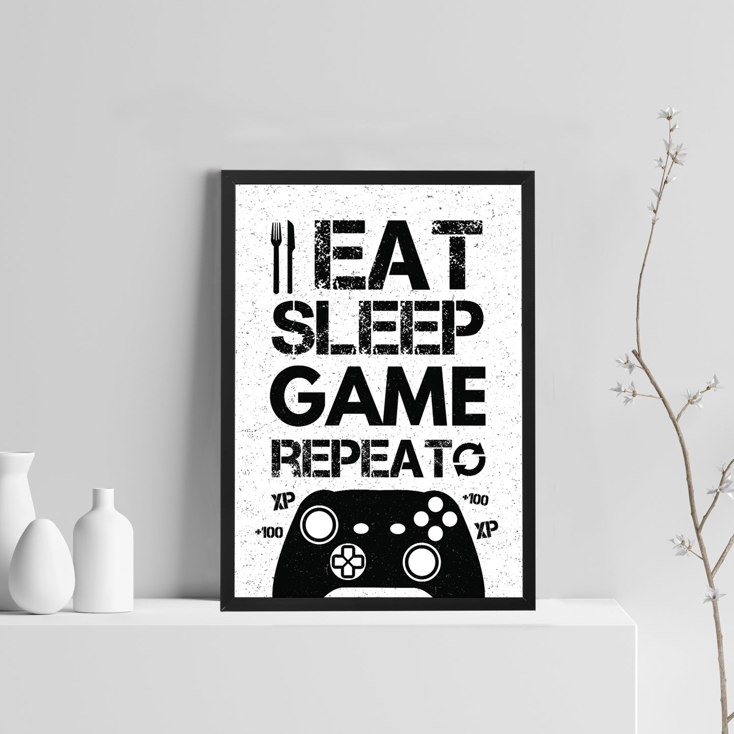 Boys Bedroom Decor Framed Gaming Print For Wall Gaming Sign
