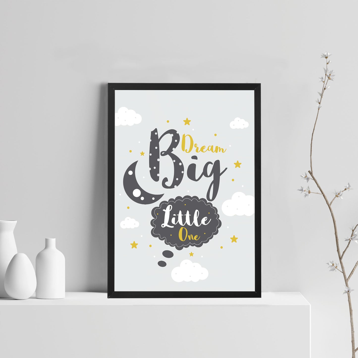 FRAMED Grey Nursery Print Boys Bedroom Sign Girls Bedroom Art