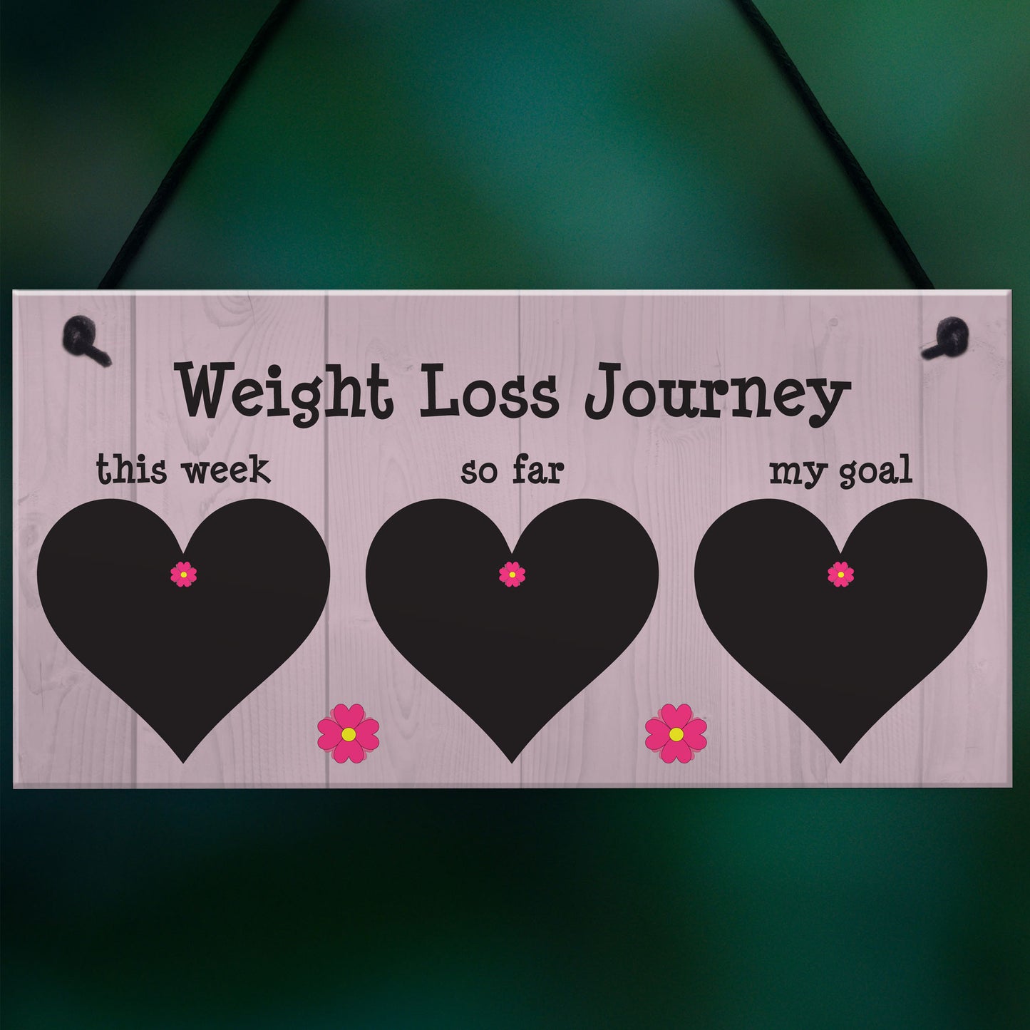 Weight Loss Tracker Chalkboard Hanging Plaque Sign