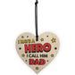 Dad Gifts For Fathers Day Birthday Wood Heart Superhero Theme