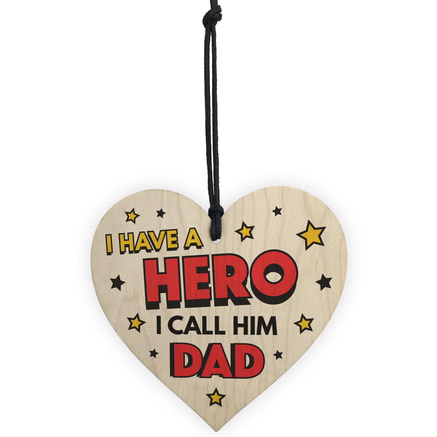 Dad Gifts For Fathers Day Birthday Wood Heart Superhero Theme