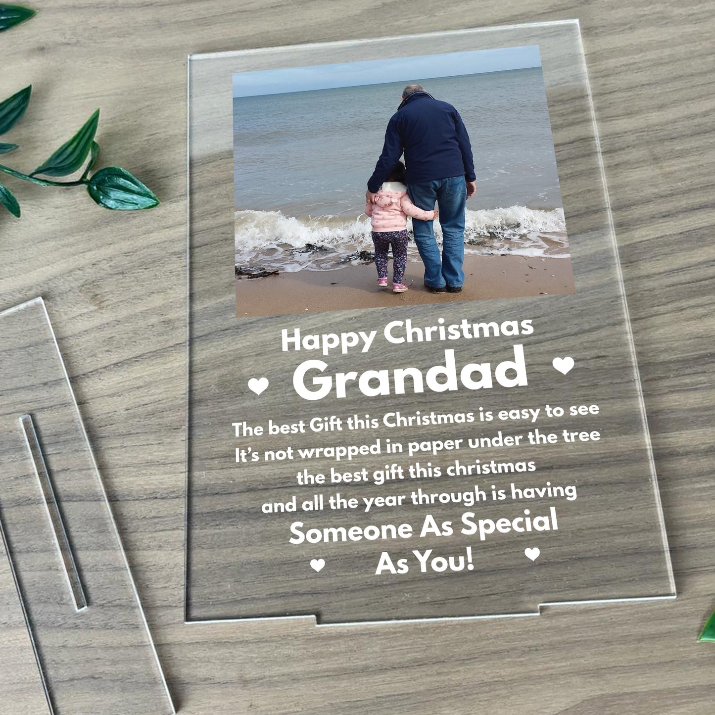 Christmas Gift For Grandad Standing Sign Personalised Photo