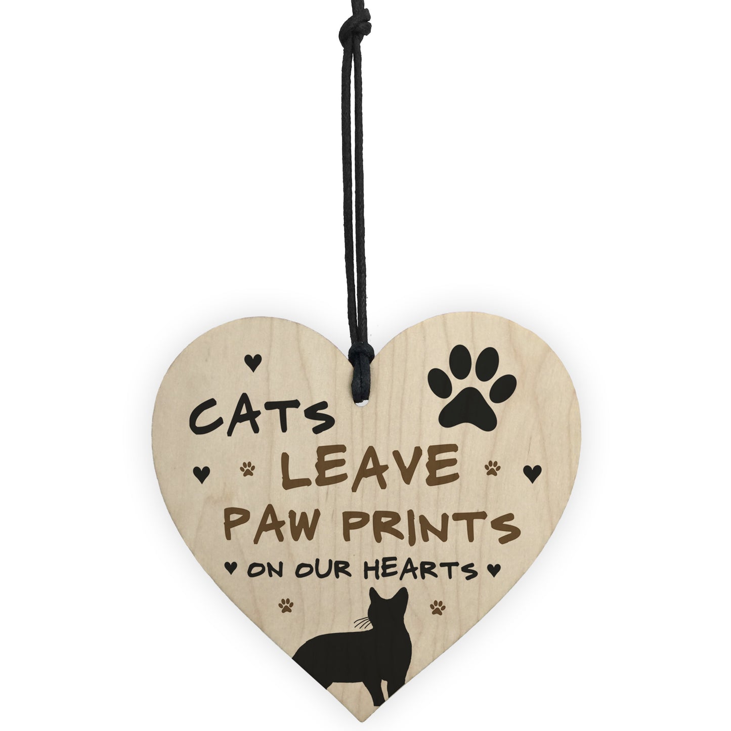 Cats Leave Paw Prints On Our Heart Wood Plaque Cat Lover Gift