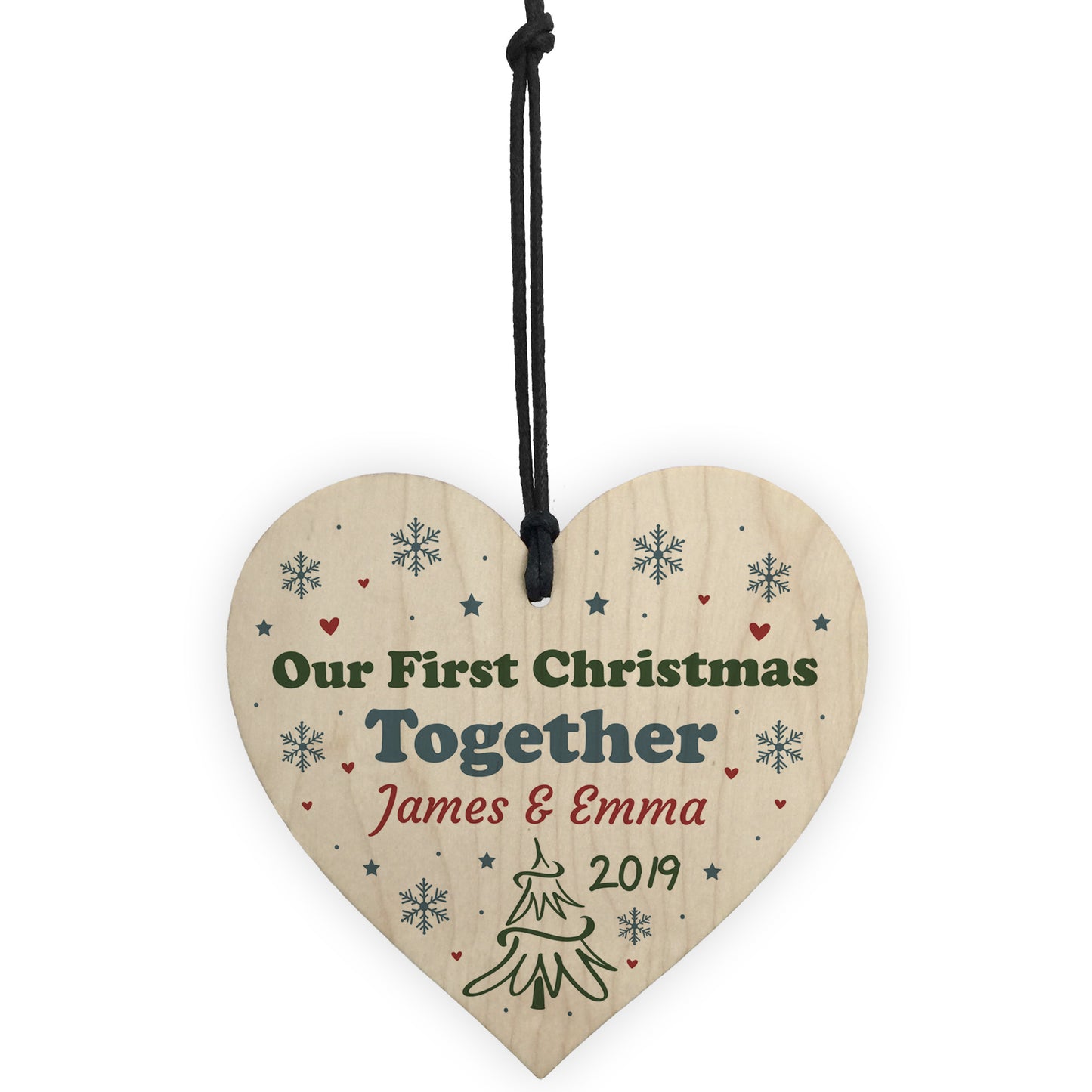 Our First Christmas Together Wood Heart 1st Xmas Tree Decoration