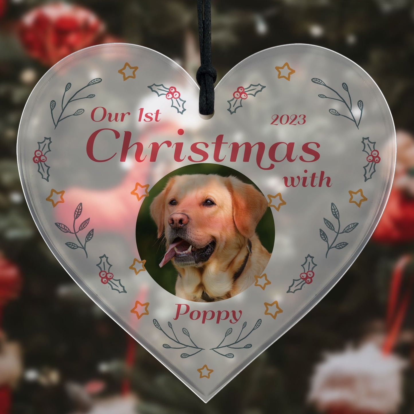Dogs 1st Christmas Bauble Personalised Photo Christmas Decor