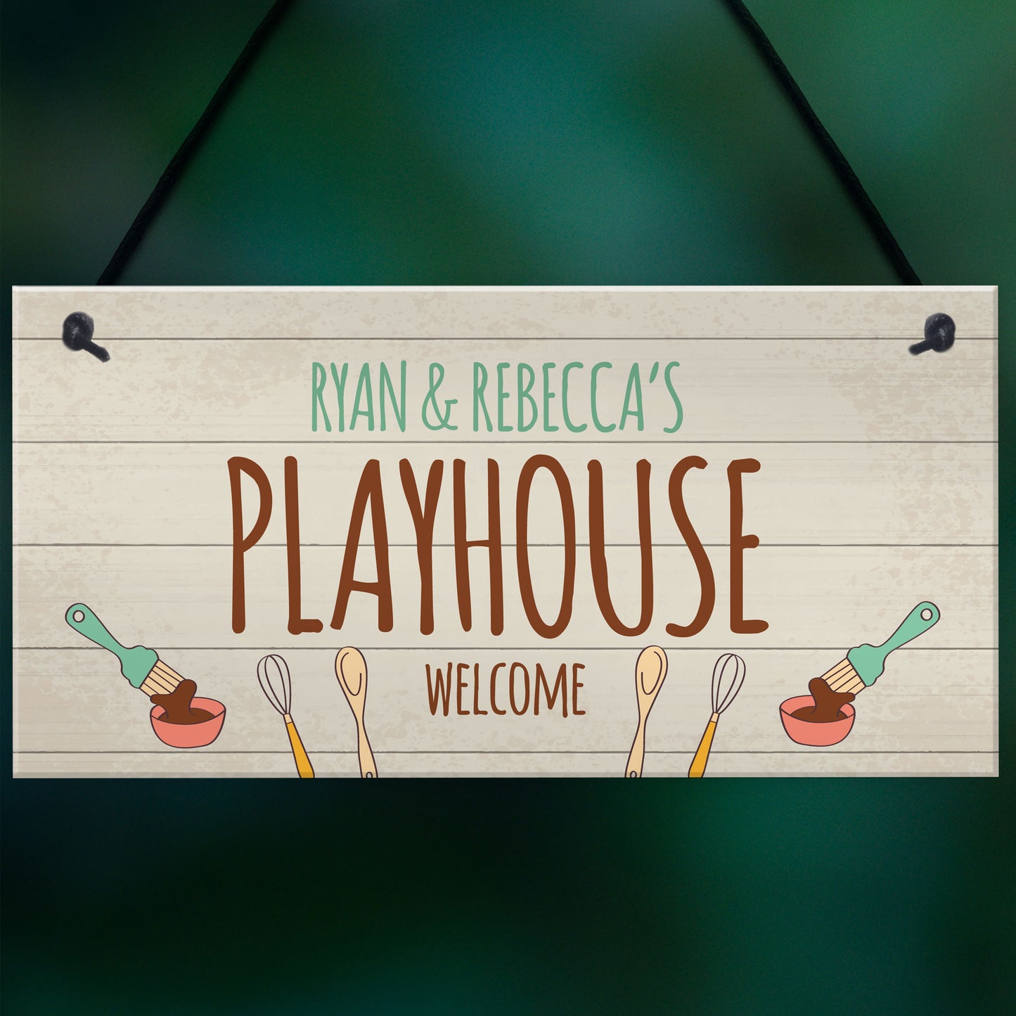 Personalised Playhouse Plaque Garden Name Den Playroom Sign
