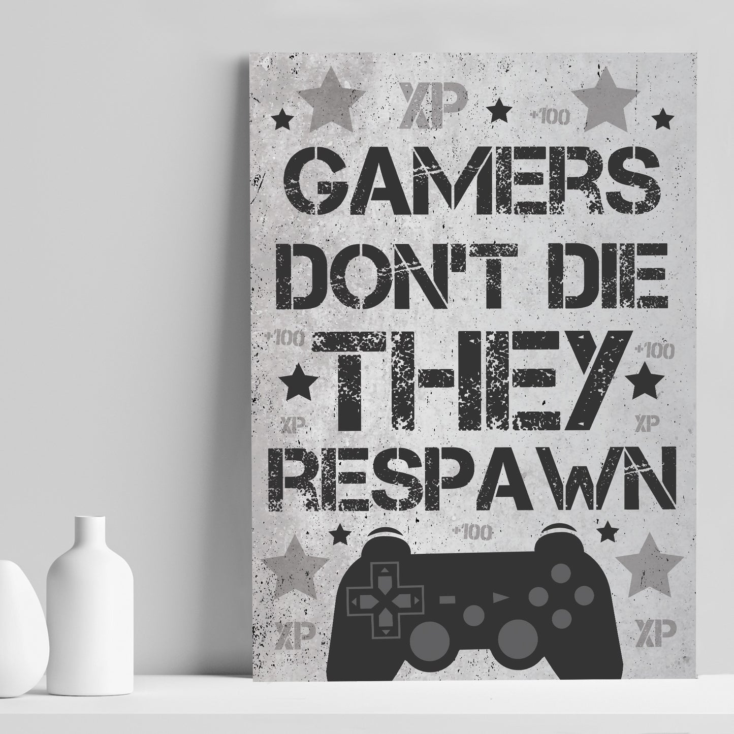 Grey Gaming Sign For Wall Gamer Gifts For Son Brother Dad