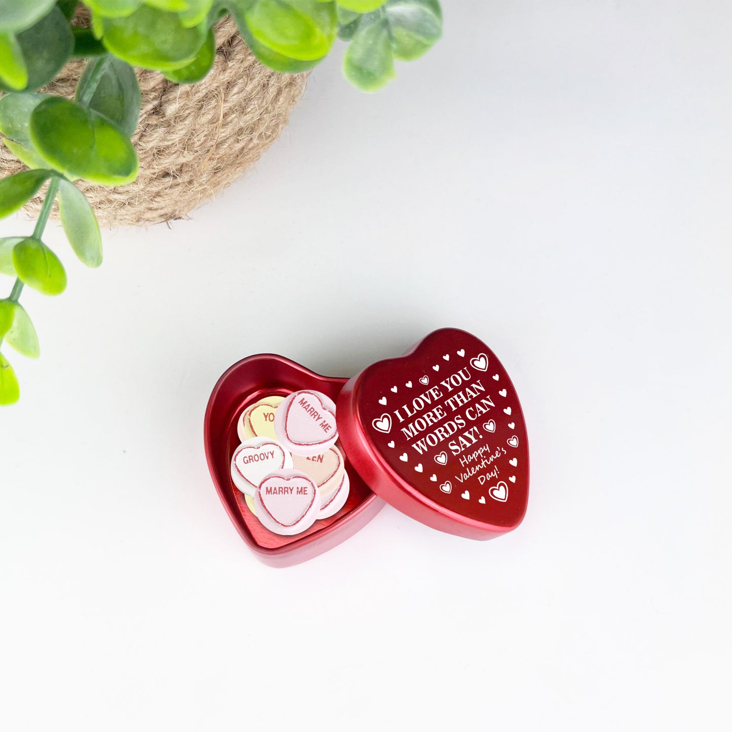 Valentines Gift For Him Her I LOVE YOU Metal Tin Mum Dad Mummy