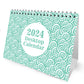 2024 Month to View Flip Over Desk Top Calendar Planner For Girls