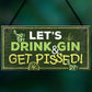 Funny Gin Sign Gift For Gin Lovers Alcohol Man Cave Bar Plaque