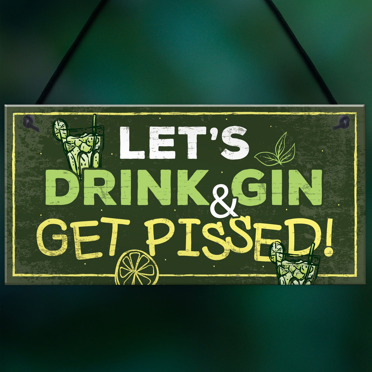 Funny Gin Sign Gift For Gin Lovers Alcohol Man Cave Bar Plaque