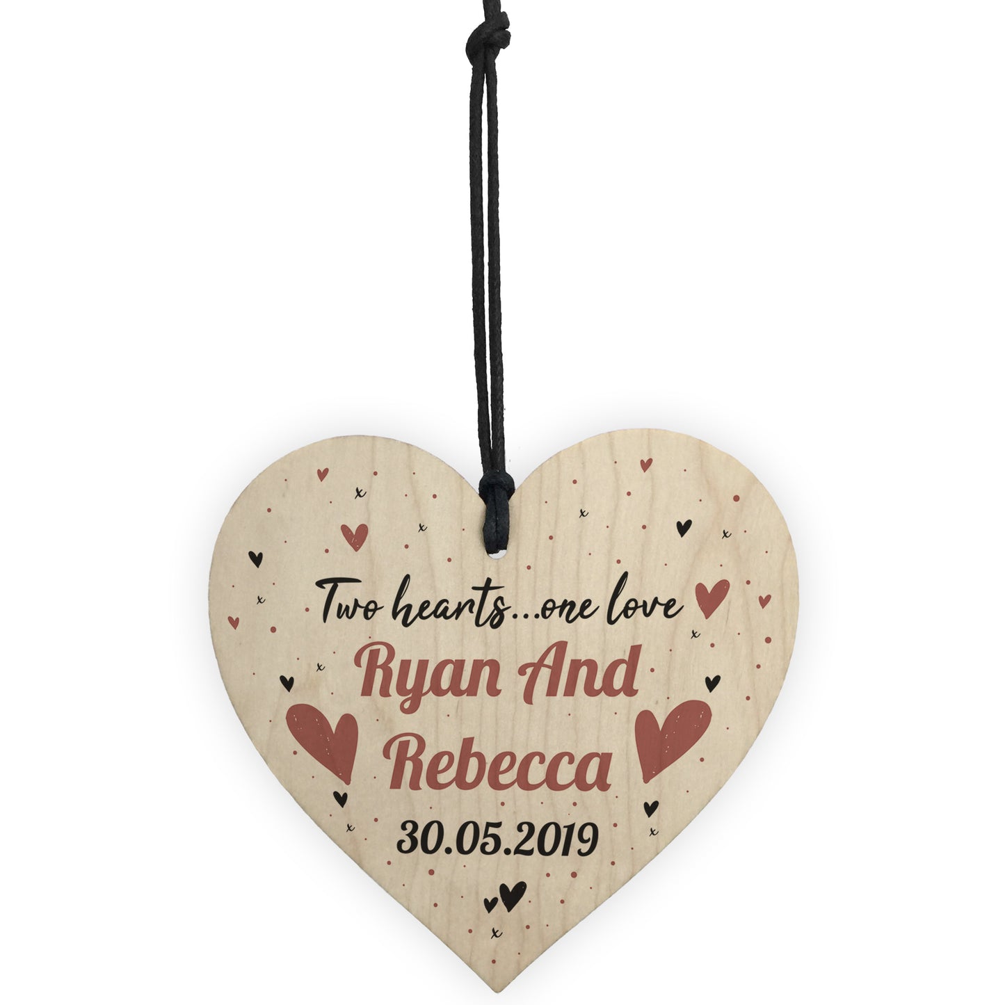 Engagement Gift Personalised Wood Heart Plaque Anniversary Gift