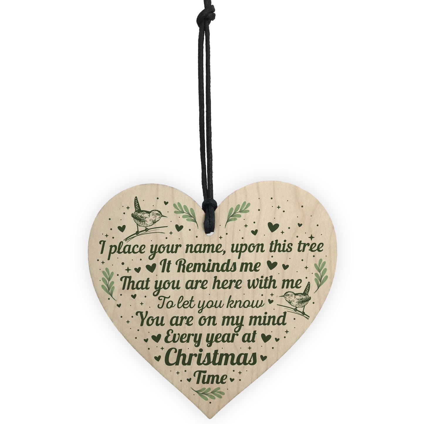 Christmas Time Memorial Bauble Tree Decoration Wooden Chic Gifts