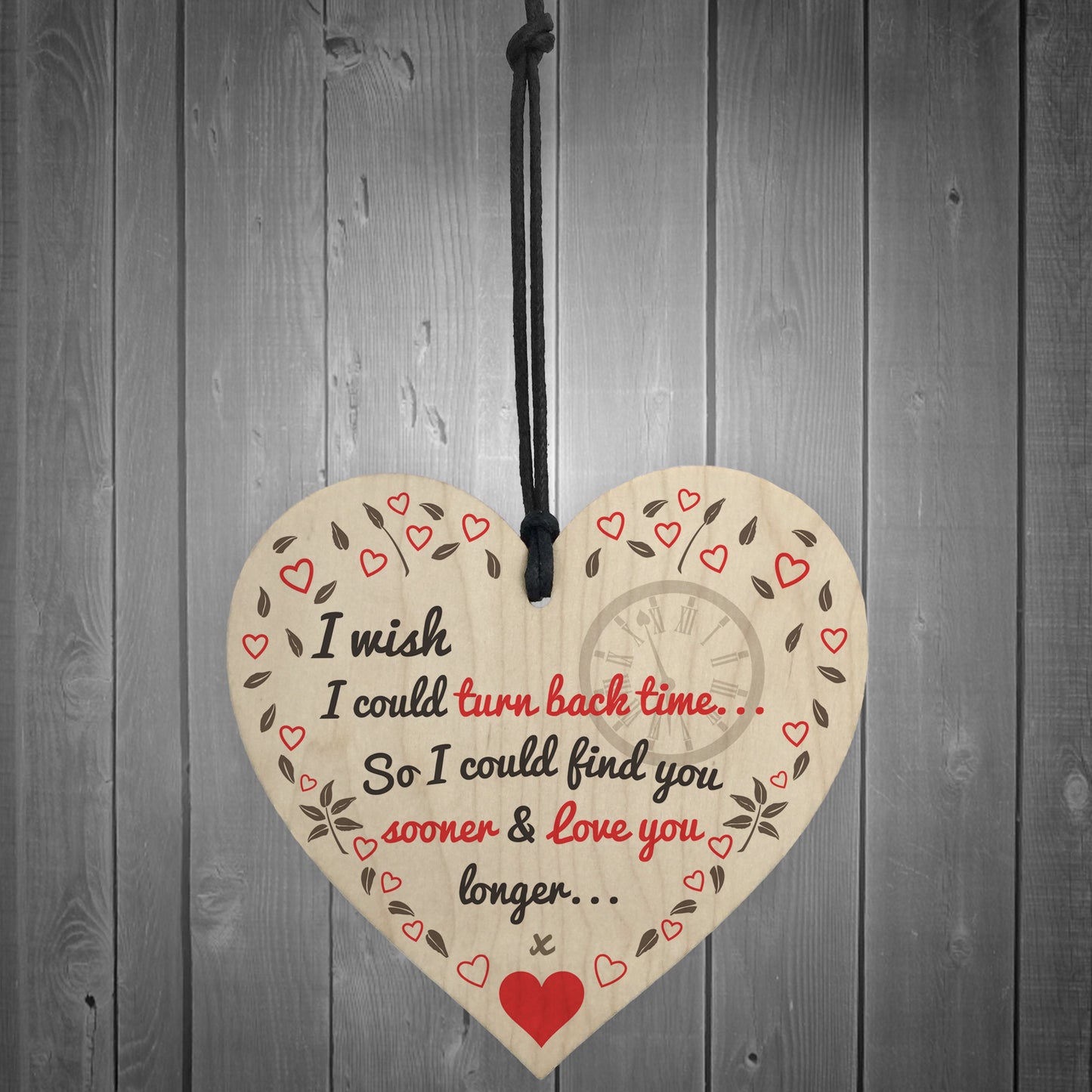 Find You Sooner Love You Longer Wooden Heart Valentines Day Gift