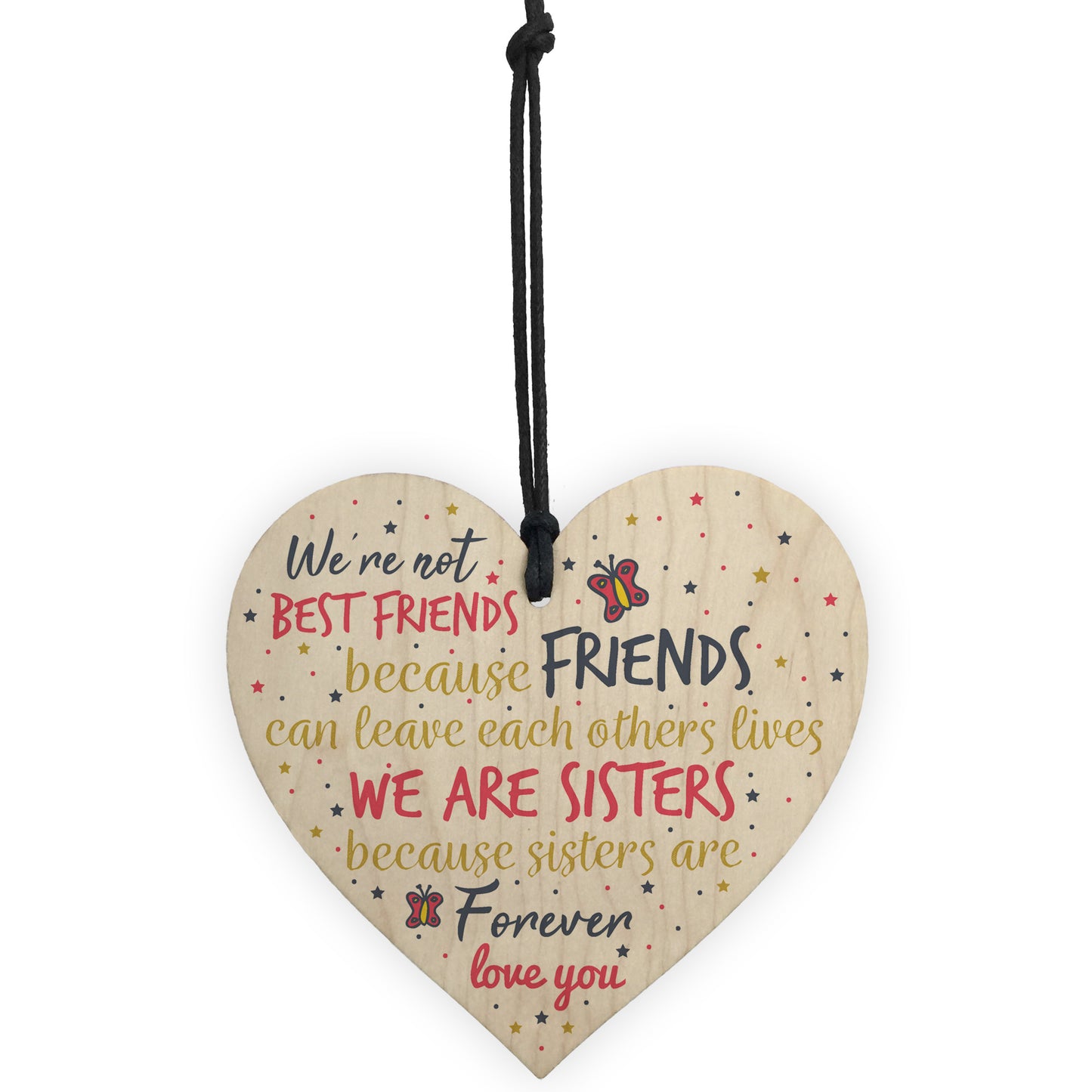 Thank You Sisters Friendship Plaques Wooden Heart Friend Gifts