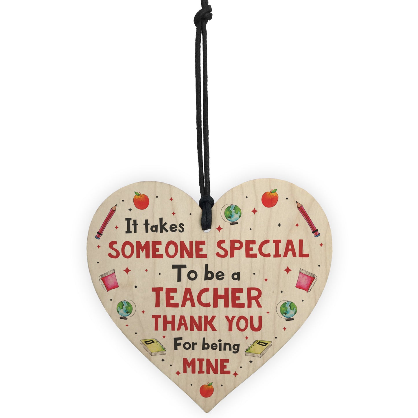 Handmade Thankyou Teacher Gift Wood Heart Leaving School Nursery