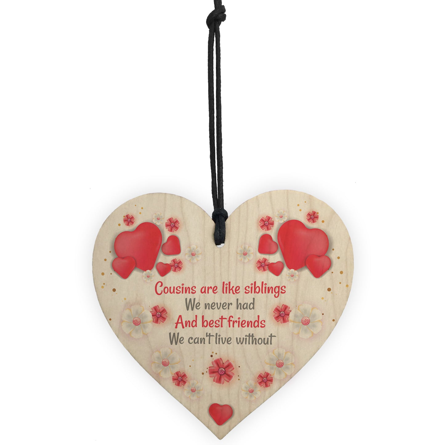 Gift For Cousin Birthday Christmas Wood Heart Best Friend Gift