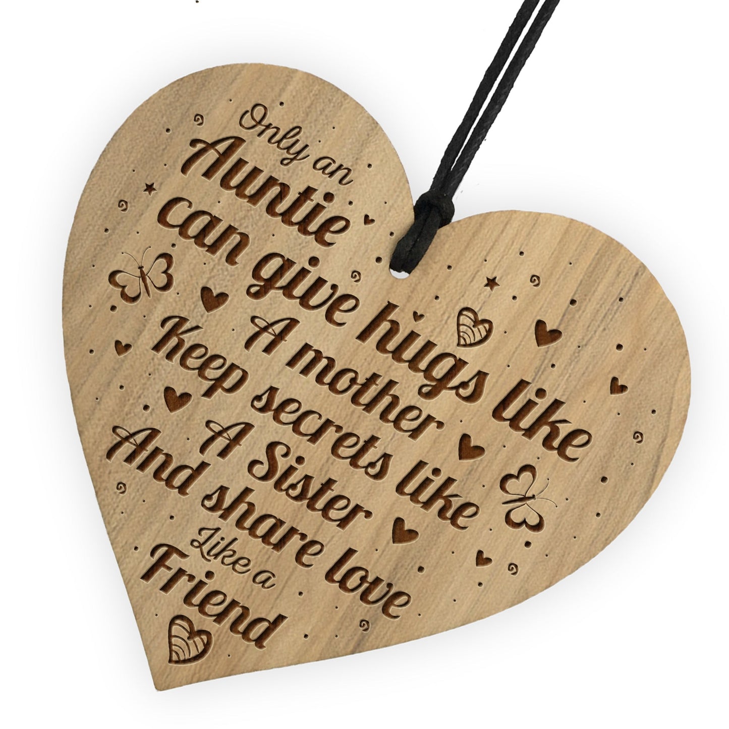Auntie Birthday Christmas Gift From Niece Nephew Engraved Heart