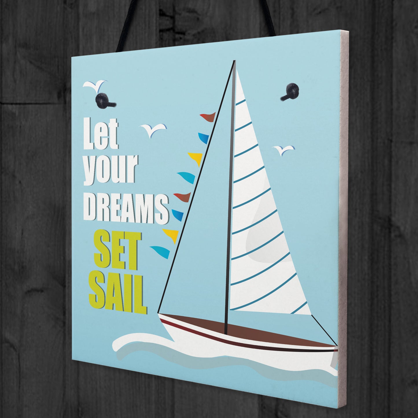 Let Your Dreams Chic Sign Vintage Nautical Seaside Plaques Gifts