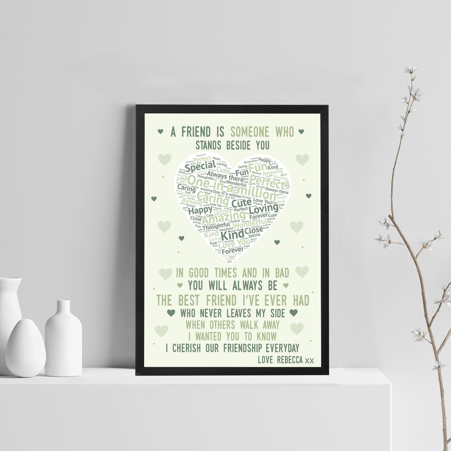 PERSONALISED Word Art Friendship Print For Best Friend Birthday