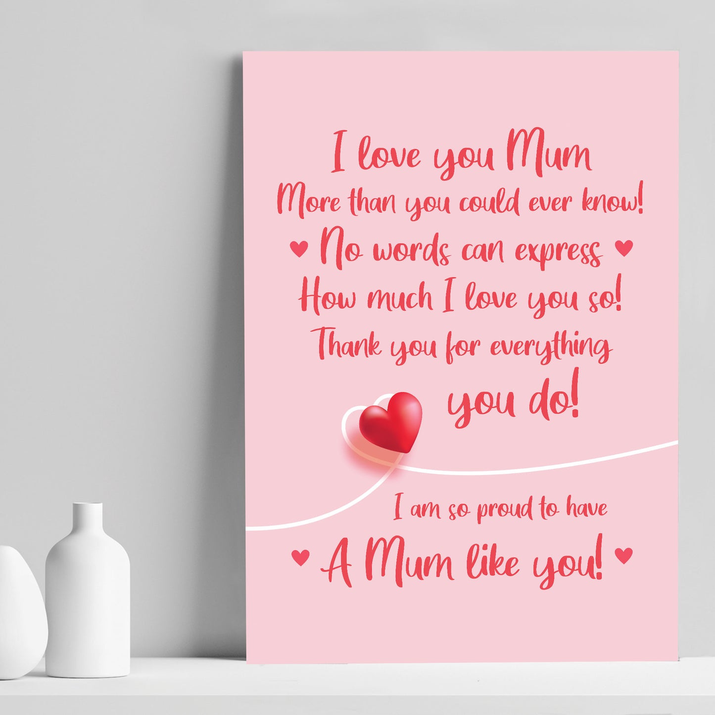 Mum Poem Daughter Son Print Keepsake THANK YOU Birthday Xmas