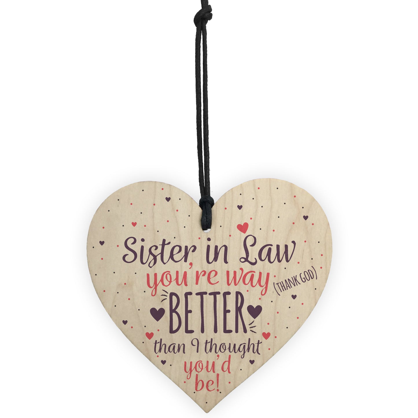 Special Sister In Law Gift Wooden Heart Plaque Keepsake Gift