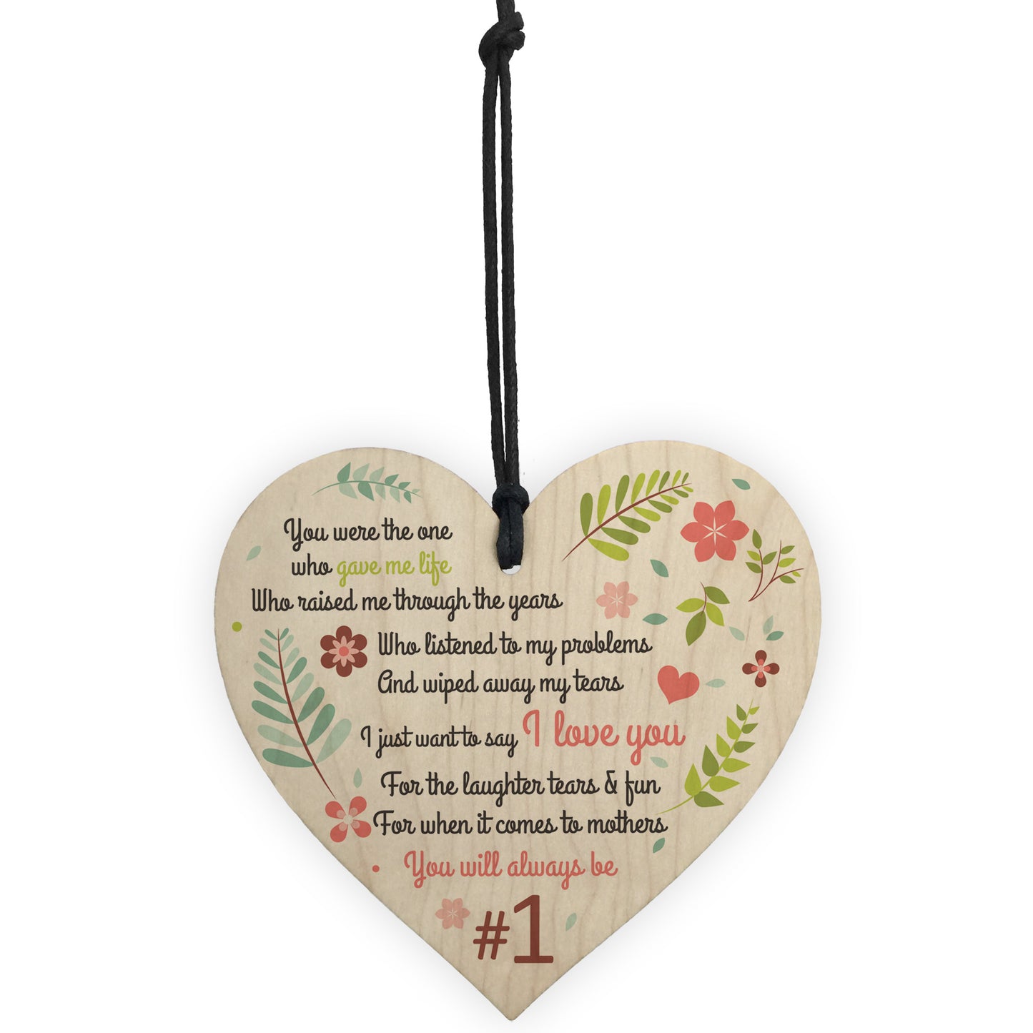 Number One Mother Hanging Heart Sign Mothers Day Gifts