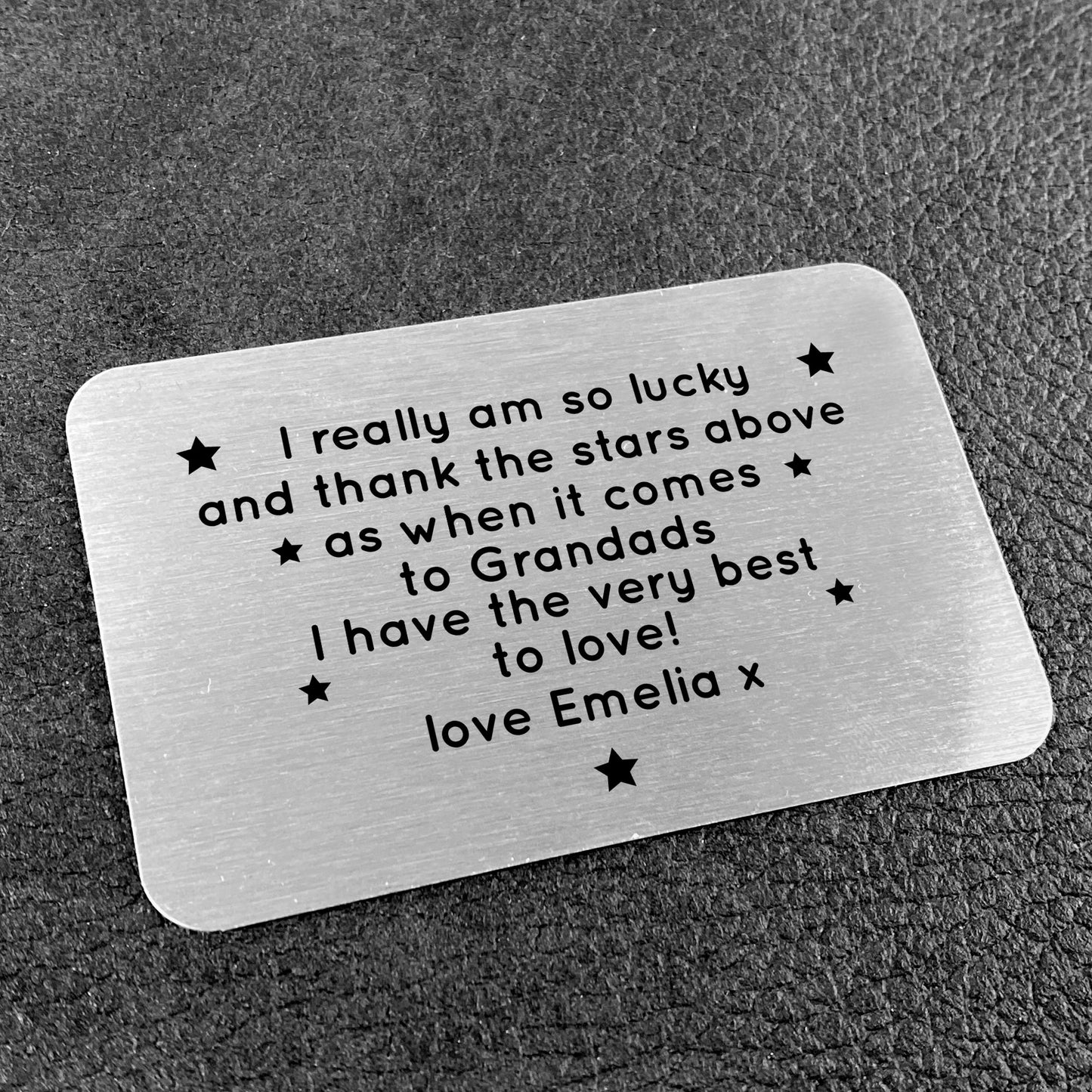 Special Grandad Gift Poem Personalised Metal Card Birthday Xmas