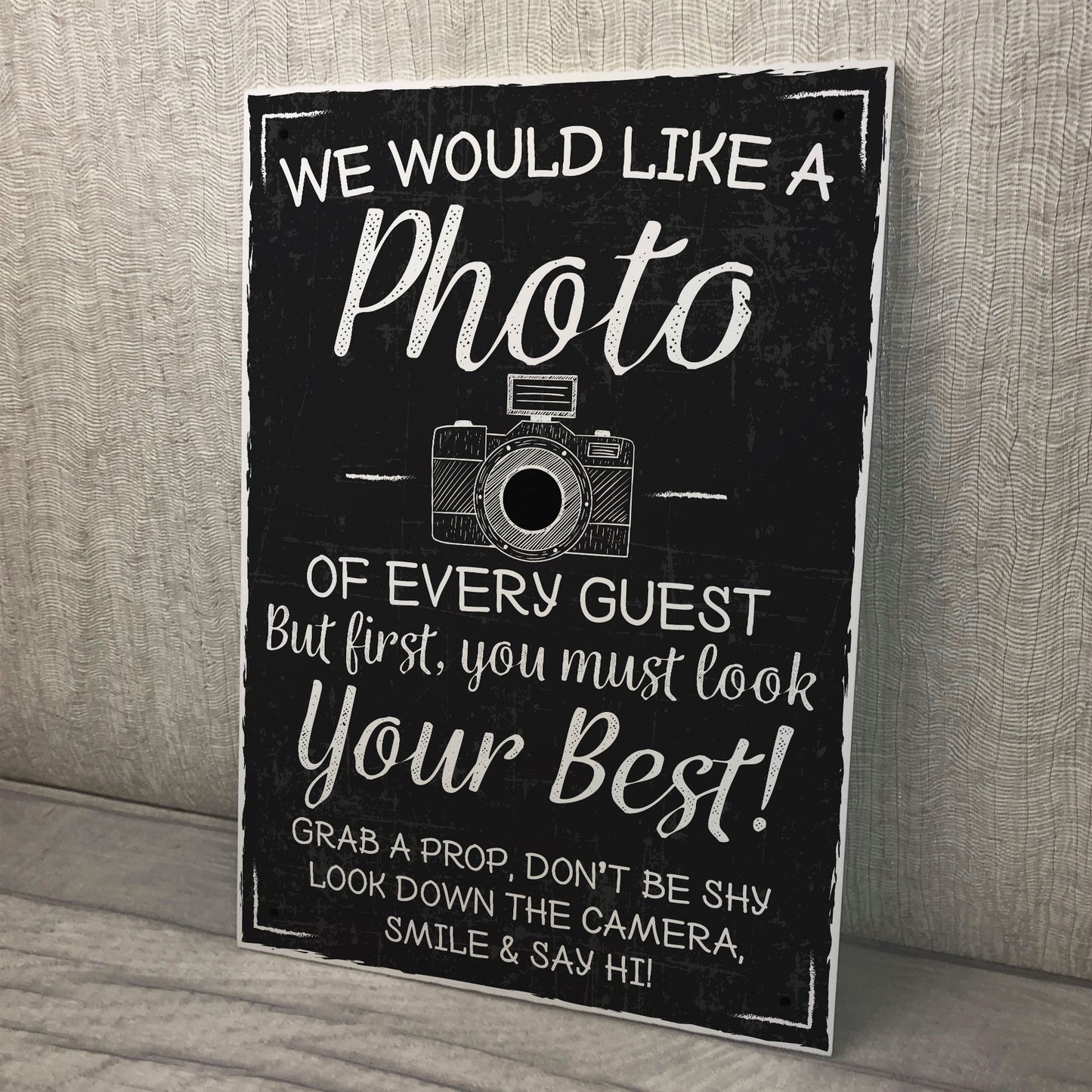 We Would Like A Photo Photobooth Sign Chalk Board Wedding Decor