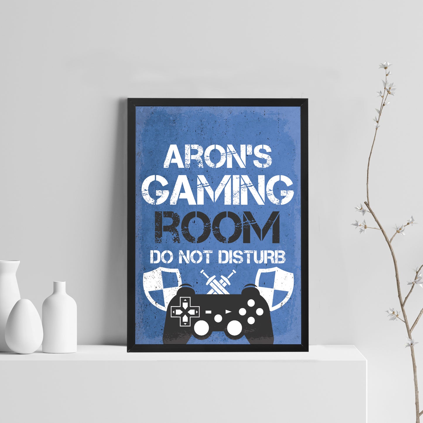 Personalised Bedroom Framed Print Boys Bedroom Wall Art