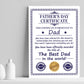 Dad Certificate For Fathers Day Gift For Dad From Daughter Son