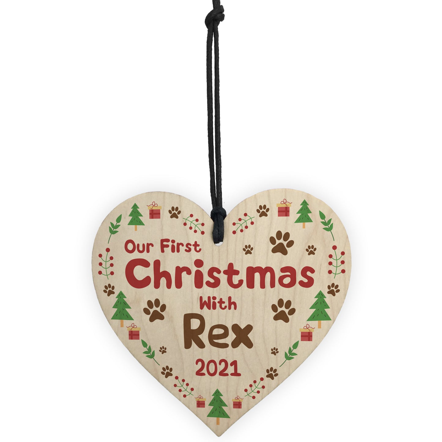Our 1st Christmas With Dog Puppy Bauble Personalised Xmas Gift