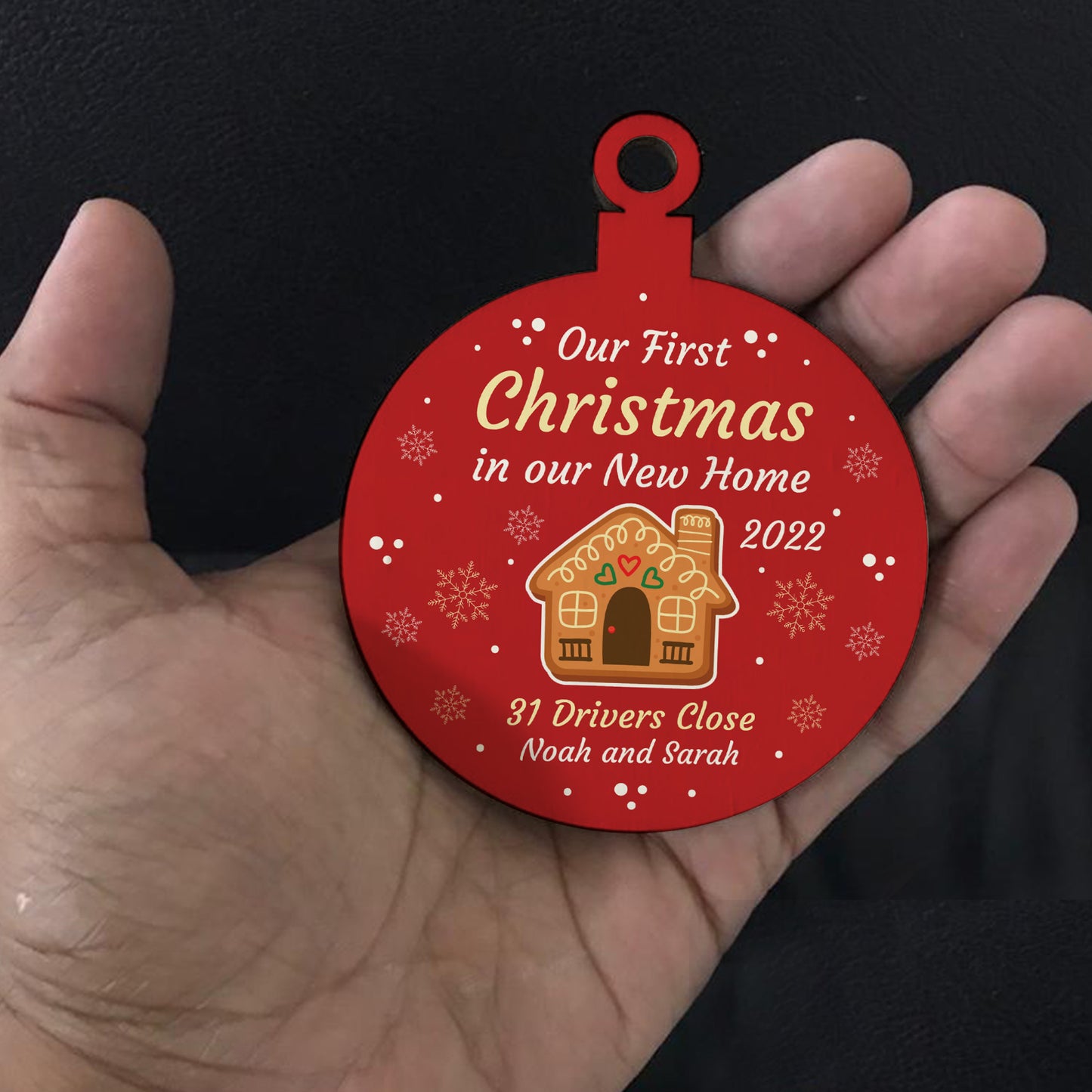 First 1st Christmas In Our New Home Personalised Wood Decoration