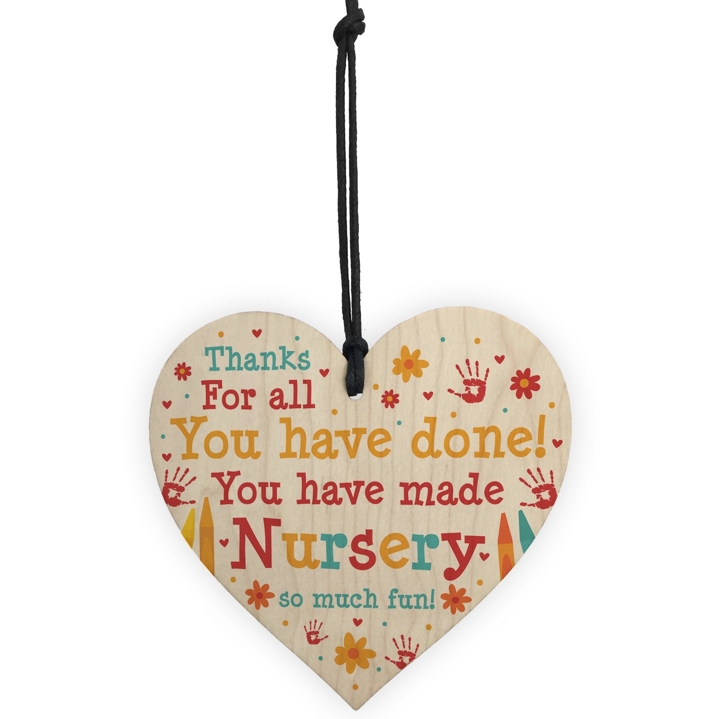Leaving Nursery Gift Wooden Heart Thank You Nursery Teacher Gift