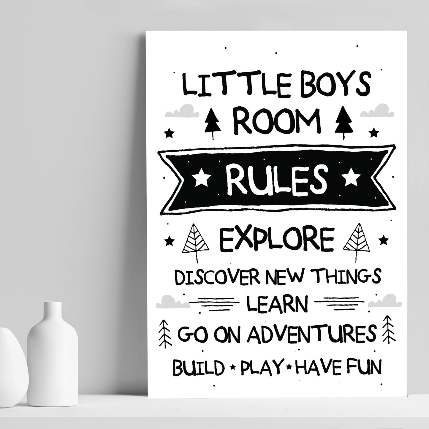 Boys Bedroom Sign Nursery Print For Wall Nursery Decoration Boy